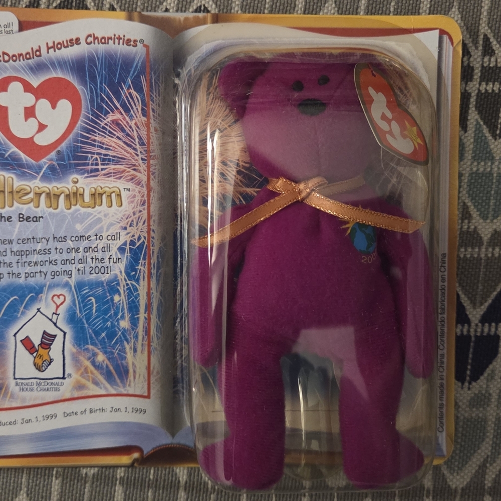Ty Purple Bear Plush Toy